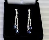 Sparkling ~ Diamond & Sapphire Drop Earrings